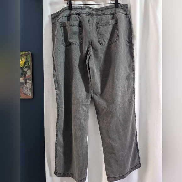 Sundance Gigi Straight Leg Drawstring Button Fly Pants Size 16 Tensel Gray - Picture 3 of 11